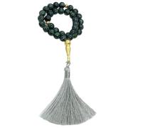 TASBIH - Cuentas de oración con borlas fluidas de 10 mm con 33 cuentas acampanadas para oración diaria, bendición y meditación - Collar TASBIH para mujer y pulsera para hombre, One Size, Resina