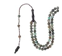 Tasbih - Cuentas de oración musulmana premium hechas con cuentas de piedra natural para misbaha diaria y meditación (4 mm (99 cuentas), turquesa africana, azul cielo)