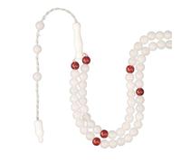 Tasbih - Cuentas de oración musulmana premium hechas con cuentas de piedra natural para misbaha y meditación diaria (4 mm (99 cuentas), jade, lechoso)