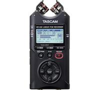 TASCAM DR-40X - Grabadora portátil de campo de 4 pistas, 2 entradas XLR/TRS, interfaz de audio USB, micrófonos ajustables dobles para grabación estéreo/multipista de música, audio para video y