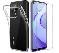 Tasch HYMY para OUKITEL C21 Pro Funda (6.4") + Cristal Templado - Transparente Carcasa y Cristales Protector de Pantalla TPU Silicona Suave Gel Caja Cover Tapa Caso Carcasa Cubierta -Clear