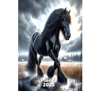 Taschenkalender 2025 DIN A6 Pferde: Planer, Monats- und Wochenplaner, Terminkalender, Kleiner Wochenkalender, Handlicher Buchkalender & Mini Kalender ... Männer, Jungen & Mädchen. Tiere Schwarz