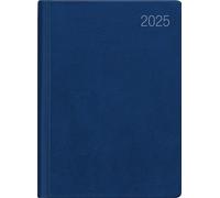 Taschenkalender blau 2025 - Büro-Kalender 8,3x10,7 - 1W/1S - flexibler Kunststoffeinband - 650-1015-1