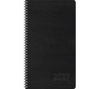 Taschenkalender Wochentimer Small Schwarz 2027: Terminplaner mit Wochenkalendarium. Ringbuch mit Hardcover. 1 Woche 2 Seiten. 8,7 x 15,3 cm