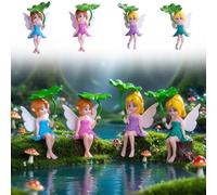 Tashce 4 Piezas Mini Hadas Figuras 7cm, Elfos Jardin & Fairy Cake Toppers