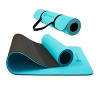 TASHIDROLMA Esterilla de yoga antideslizante TPE con correa de transporte, esterilla deportiva para gimnasio, hogar, viajes, 183 x 61 cm, grosor 6 mm
