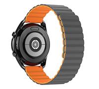 Tasikar 22mm Correas Compatible con Correa Samsung Galaxy Watch 3 45mm, Pulsera de Repuesto de Silicona con Cierre Magnético para Huawei Watch GT3 46mm/Watch GT2 46mm (Naranja-Gris)