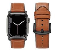 Tasikar Correas Compatible con Correa Apple Watch 41mm 40mm 38mm, Pulseras de Repuesto de Genuino Cuero Silicona Compatible para Correas iWatch SE Series 9 8 7 6 5 4 3 2-38mm 40mm 41mm/Marron Oscuro