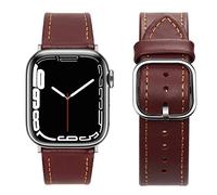 Tasikar Correas Compatible con Correa Apple Watch 49mm 45mm 44mm 42mm 41mm 40mm 38mm, Pulseras de Repuesto de Cuero Genuino Compatible para iWatch Ultra 9 8 7 6 5 4 3 2 1, SE (38/40/41mm, Vino Rojo)