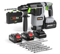 TaskStar Taladro Percutor a Batería 18 V, Martillo Perforador con Modo Pulso con Baterías de 5,0 Ah, Brocas, Taladro Percutor 3 J Solución 4 en 1 para Taladrar Hormigón y Quitar Paredes, Baldosas
