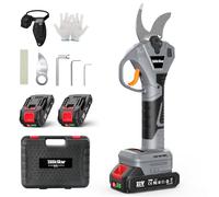 Taskstar Tijeras de Podar Eléctricas 40 mm - Tijeras de Podar Batería con Hoja SK5, 4 Modos de Corte, 2× Baterías 2.0Ah, Motor Brushless, para Árboles Frutales, Arbustos y Jardinería