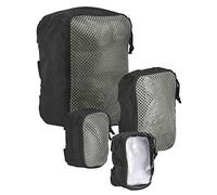 Tasmanian Tiger TT Modular Pouch Set Juego de Bolsas adicionales para Mochilas o Maletas en 3 tamaños con Hook-and-Loop en la Parte Posterior, Negro