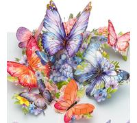 Tasodin Tarjeta de cumpleaños de mariposa emergente, tarjeta de felicitación desplegable para el día de la madre, tarjeta de felicitación con sobre para mujeres, madre, esposa, niñas, hermanas