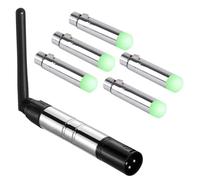 Tasofac DMX - Juego de transmisor y receptor inalámbrico, con 1 transmisor y 5 receptores, transmisor inalámbrico DMX512 con fuente de alimentación, transmisión en tiempo real, para escenarios, KTV