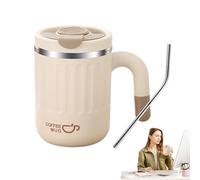Tasse de Café Thermique - Tasse de Voyage Isotherme 480 ml | Bouteille d’Eau avec Poignée et Couvercle | Réutilisable pour Boissons Chaudes ou Froides, Café, Thé, Bureau, Voiture, Camping, Étanch
