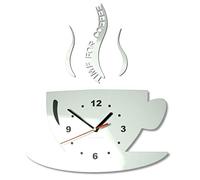 Tasse Time for coffee - Reloj de pared (hora para el café), diseño moderno, color blanco