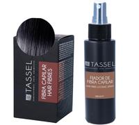 TASSEL Kit Fibras capilares + Laca selladora. Microfibras para cabello y barba con dosificador. Disimula la perdida del cabello, calvicie y baja densidad capilar