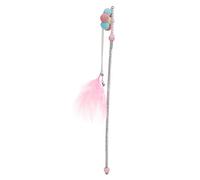 Tassel Teaser Cat Toy con Campanas y Plumas | Varita interactiva para Gatitos/Gatos Adultos | Juguete de Ejercicio Divertido con mordida Segura - Diseño Resistente | Stick PVC (Pink Sun Flower)