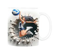 Tasses en céramique de volley-ball 3D - Tasse à café de sport fantaisie, tasse de 11 oz avec design, accrocheuse et | Grande commodité, idéal pour les amoureux, les amis, la famille, la cuisine