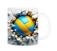 Tasses en céramique de volley-ball 3D - Tasse à café de sport fantaisie, tasse de 11 oz avec design, accrocheuse et | Grande commodité, idéal pour les amoureux, les amis, la famille, la cuisine