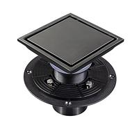 Tassety Desagüe de ducha cuadrado negro de 4 pulgadas con de drenaje de ducha, tapa de drenaje de ducha, recogedor de pelo