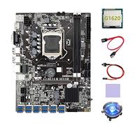 Tassety Placa base B75 ETH Mining 12XUSB+G1620 CPU+ventilador de refrigeración+cable +cable de interruptor+almohadilla térmica B75 BTC placa base de minería