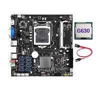 Tassety Placa base B75E de 8 tarjetas BTC Mining + CPU G630 + cable chip B75 LGA1155 DDR3 RAM MSATA ETH Miner soporta 8 puertos USB 3.0