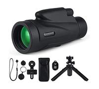 Tassety Telescopio monocular HD de 12 x 50 con impermeable, con inalámbrico, adaptador para smartphone y trípode