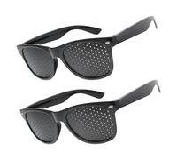 TASSFROO 2 gafas estenopeicas para entrenamiento y relajación ocular, estenopeicas para mejorar la visión, de rejilla para hombres y mujeres, negras