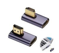 TASSFROO 2 PCS 8K Cable HDMI Macho a HDMI 2.1 Hembra, Adaptador Convertidor HDMI Vertical 90 Grados Ángulo Convertidor Macho y Femenino Compatible con 8K 60Hz 4K 120Hz para Laptop HDTV