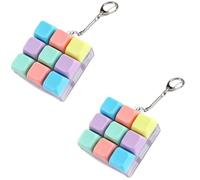 TASSFROO 2 piezas 9 teclas teclado Fidget Clicker Macaron Diseño Interruptor Mecánico Llavero Portátil Antiestrés Colgante para Oficina Concentración Regalo para Adultos