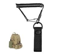 TASSFROO Llavero Espiral Elástico, Paracord Cordón Negro Llavero Elástico Cordón Extensible de Seguridad Reutilizable Extensible a 140 cm Adecuado para Colgar Llaves Pescar y Acampar, Negro
