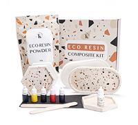 Tassika Kit de resina ecológica para principiantes 2 libras, kit de resina terrazzo, kit completo de resina