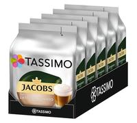 Tassimo Cápsulas de Café Jacobs Latte Macchiato, Café con Leche, Certificado Rainforest Alliance, 5 x 16 T-Discs
