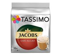 Tassimo Jacobs Café au lait - Cápsulas de café con leche, café tostado y molido, 16 cápsulas (T-Discs)