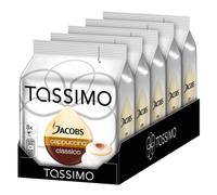 Tassimo Jacobs Cappuccino, Paquete de 5, 5 x 16 T-Discs (40 Tazas)