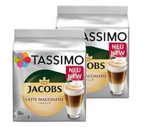 Tassimo Latte Macchiato Vanilla, Café, vainilla Leche Café Café Cápsula, gorda Café Tostado, 32 T disc/16 Raciones