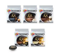 Tassimo, Surtido de 64 Dosis Café L'OR, Compatibles con Máquinas, XL Clásico/Intense, Espresso Fortissimo, Cappuccino, Latte Macchiato, Lote de 5 paquetes