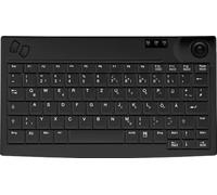 Active Key Teclado USB AK-440-TU-B/US QWERTY (US, inglés) para Windows Trackball integrado Negro