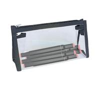 Tasta de Almacenamiento de lápiz - Estuche de lápiz de Almacenamiento de Gran tamaño | Tanque con Cremallera de, de Viaje Agradable Bolsa en Claro para el lápiz | Organizador, Negro,