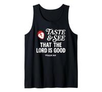 Taste and See That Lord is Good Psalm 34:8 Christian Verse Camiseta sin Mangas
