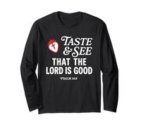 Taste and See That Lord is Good Psalm 34:8 Christian Verse Manga Larga