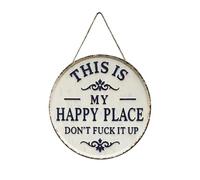 Tastetreasure Letrero de madera con texto en inglés "This is My Happy Place Don't Ruin It", decoración de pared vintage para colgar en el hogar, jardín, granja, bar, cafetería, arte de pared