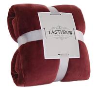 TASTHROW Borgoña Manta Franela para Cama 150 x 200cm, Grande Suave Manta para Sofá Peluch, Ligera y Suave Manta Adecuada para Todas Las Estaciones