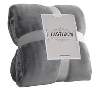 TASTHROW Gris Ligero Manta Franela para Cama 150 x 200cm, Grande Suave Manta para Sofá Peluch, Ligera y Suave Manta Adecuada para Todas Las Estaciones