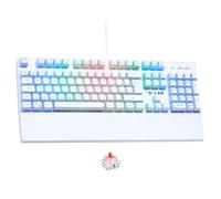 The G-Lab Keyz Rubidium Blanco - Teclado mecánico USB, AZERTY, RGB 100% Personalizable, Anti-Ghosting, Reposamuñecas - Teclado Gamer Blanco, Switch Red Intercambiable - PC, PS4, PS5, Xbox - New