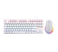 The G-Lab Combo Mercury - Pack de Teclado y ratón para Gamer mecánico programable - Teclado Gaming mecánico Tkl, RGB, Switch Red, Azerty- Ratón Gaming RGB, 6 Botones 7200 dpi [Blanco] - New
