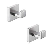 TASTOS - Gancho de pared de níquel cepillado, ganchos de acero inoxidable para toallas de baño, estilo moderno cuadrado