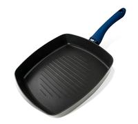 Tasty Grill Antiadherente Ø 26 cm, Sartén para Freír y Cocinar a la Plancha con Mango Ergonómico y Suave al Tacto, Apta para Lavavajillas, Color Azul y Gris, 1 ud.