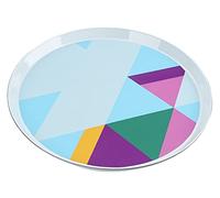 Tasty Urban Oasis - Bandeja para Servir (35 cm de diámetro), Color Azul, Rosa, Amarillo y Morado